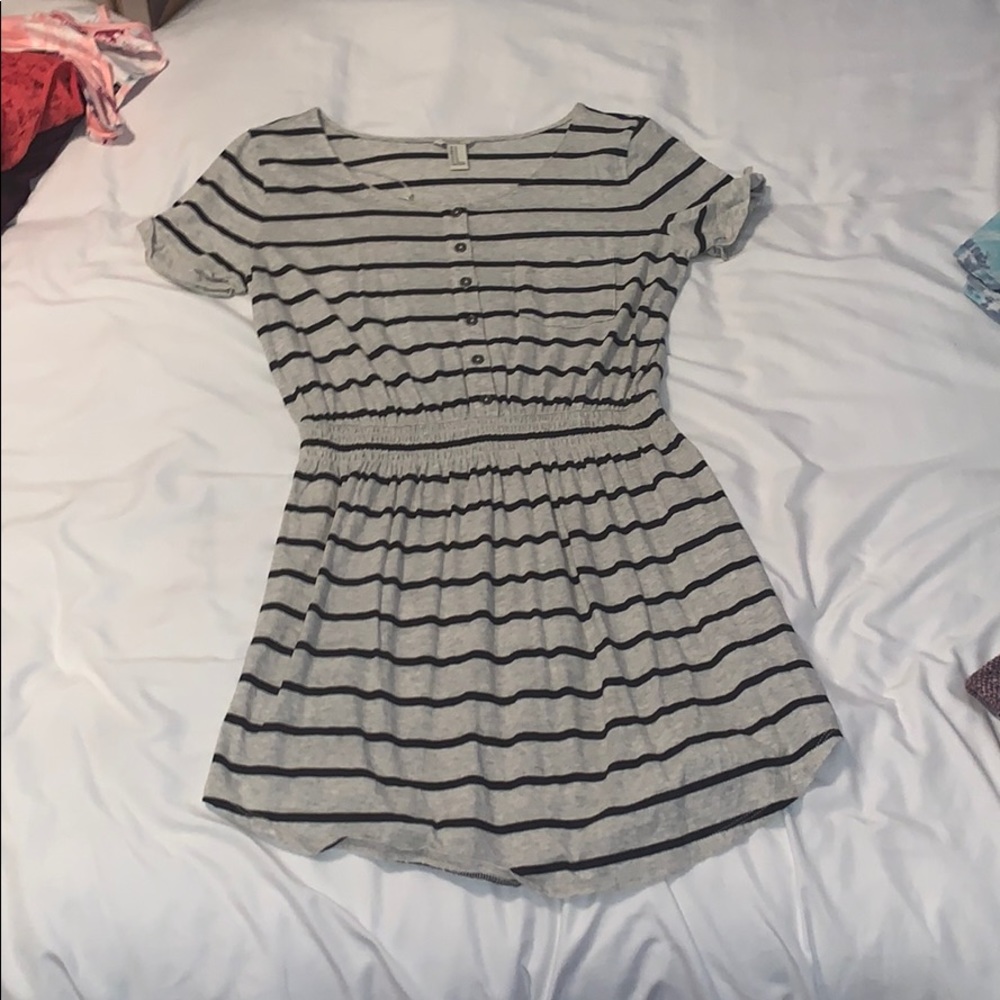 Grey and black stripped dress